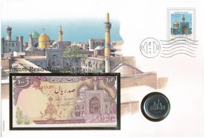 Irán DN(1981) 100R + 1995. 100R felbélyegzett borítékban, bélyegzéssel T:UNC
Iran ND(1981) 100 Rial...
