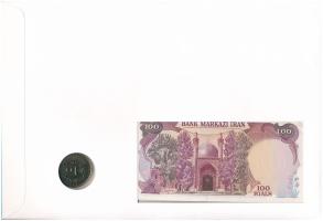 Irán DN(1981) 100R + 1995. 100R felbélyegzett borítékban, bélyegzéssel T:UNC
Iran ND(1981) 100 Rial...