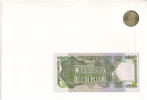Uruguay 1965. 10P + 1987(DN) 100P felbélyegzett bankjegyes és érmés boríték bélyegzéssel T:UNC
Urug...