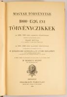 Magyar Törvénytár. 1000-1526. évi törvényczikkek. Bp., 1899, Franklin. 853p. Prof. Dr. Fodor István ...