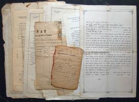 cca 1910-1945 Judaika okmány hagyaték 14 db vegyes okmány / 14 documents of a jewish family