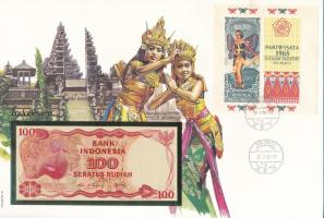 Indonézia 1984. 100R felbélyegzett borítékban, bélyegzéssel T:UNC
Indonesia 1984. 100 Rupiah in env...