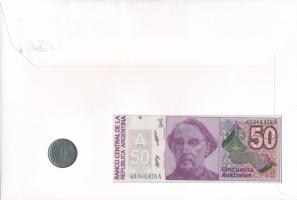 Argentína 1960. 1P acél + 1988-1989. 50A felbélyegzett borítékban, bélyegzéssel, német nyelvű leírás...