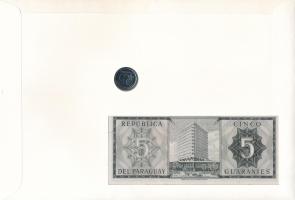 Paraguay 1963(DN) 5G + 1984. 5G felbélyegzett bankjegyes és érmés boríték bélyegzéssel T:UNC
Paragu...