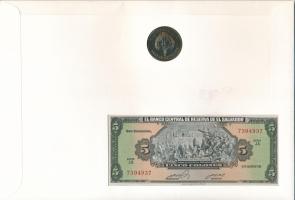 Kuba 1990. 1P + Salvador 1983. 5C felbélyegzett bankjegyes és érmés boríték bélyegzéssel, német nyel...
