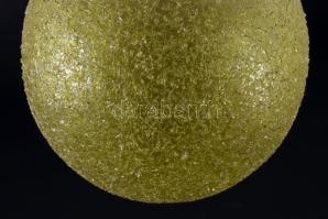 Jelzett iparművész repesztett üveg váza, kopással, m: 16,5 cm