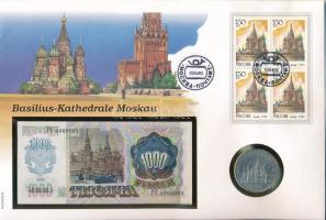 Oroszország / Moszkva / Boldog Vazul-székesegyház 1992. 1000R + 1989. 5R Cu-Ni "Boldog Vazul-sz...