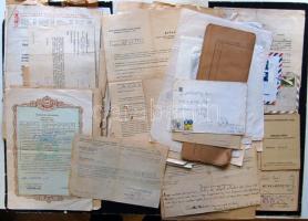 cca 1910-1960 Nagy átnázetlen hagyaték okmány tétel kb 60 db