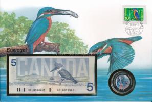 Kanada / Egyenlítői-Guinea / Jégmadár 1986. 5D + 1994. 1000Fr Cu-Ni "Jégmadár" multicolor ...