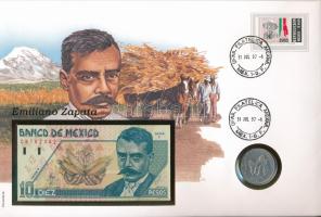 Mexikó 1994. 10P "Emiliano Zapata" + 1985. 200P "Emiliano Zapata" felbélyegzett ...