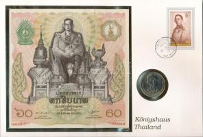 Thaiföld "Thaiföldi királyi család" érmés és bankjegyes borítékban 1992. 2B Cu-Ni "IX...