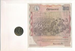 Thaiföld "Thaiföldi királyi család" érmés és bankjegyes borítékban 1992. 2B Cu-Ni "IX...