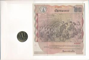 Thaiföld "Thaiföldi királyi család" érmés és bankjegyes borítékban 1992. 2B Cu-Ni "IX...