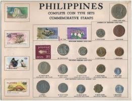 Fülöp-szigetek 1944-1986. 17xklf érméből és 7db bélyegből álló szuvenír szett T:vegyes
Philippines ...
