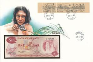 Guyana 1980-1983(DN) 1$ felbélyegzett borítékban, bélyegzéssel, német nyelvű leírással T:UNC
Guyana...