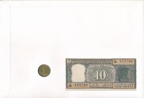 India 1969. 20p Al-bronz + 1969-1970. 10R "Mahatma Gandhi" felbélyegzett borítékban, bélye...