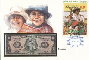 Ecuador 1986. 10S felbélyegzett borítékban, bélyegzéssel T:UNC
Ecuador 1986. 10 Sucres in envelope ...