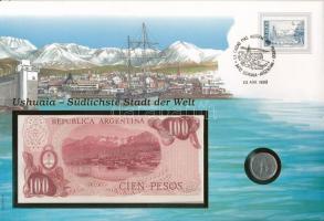 Argentína 1963. 5P + DN(1977-1978) 100P felbélyegzett borítékban, bélyegzéssel, német nyelvű tájékoz...