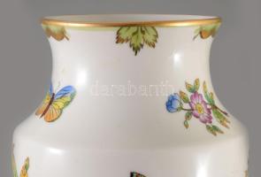Herendi Viktória mintás váza, jelzett, hibátlan, m: 14,5 cm