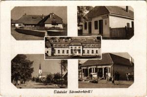 Sáromberke, Scharnberg, Dumbravioara; Gróf Teleki kastély, üzlet, posta, templom / castle, shop, pos...