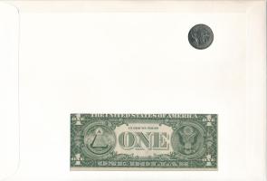Amerikai Egyesült Államok 1981. 1$ + 1976 25c Cu- Ni felbélyegzett borítékban, bélyegzéssel, német n...