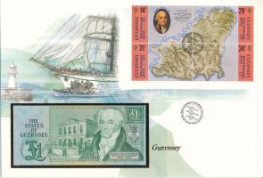 Guernsey 1980-1989. 1P felbélyegzett borítékban, bélyegzéssel T:UNC
Guernsey 1980-1989. 1 Pound in ...