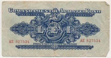 Románia 1944. 5L "AE 827534" "A Vöröshadsereg Parancsnoksága" T:F,VG kisebb besz...