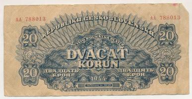 Csehszlovákia 1944. 20K "AA 788013" T:F
Czechoslovakia 1944. 20 Korun "AA 788013&quo...