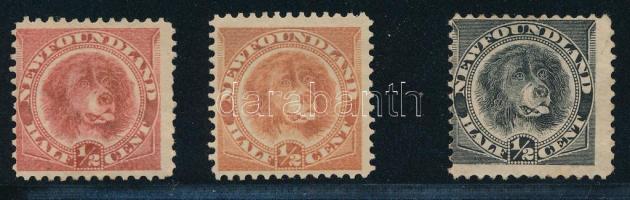 1887-1894 Kutya 3 db bélyeg
