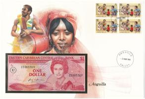 Kelet-Karibi Államok / Anguilla 1985-1988. 1$ felbélyegzett borítékban, bélyegzéssel T:UNC Eastern C...