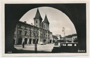 Zsolna, Sillein, Zilina; Fő tér, Tatár, Petrovsky, Sartaky, Kajvácsi, Kupel üzlete, iskola, szálloda...