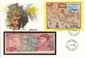 Mexikó 1977. 20P felbélyegzett borítékban, bélyegzéssel T:UNC
Mexico 1977. 20 Pesos in envelope wit...