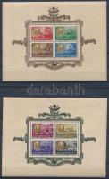 1947 Roosevelt blokkpár (70.000) (légi blokkon kis hiba a kereten és a gumiban / small faults)