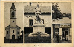 Fót, templom, Községháza, utca, Rubes József üzlete (Rb)