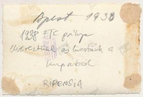 1938 Budapest, Ferencváros (FTC) - RIPENSIA Temesvár labdarúgó mérkőzés, Közép-európai Kupa (KK), má...