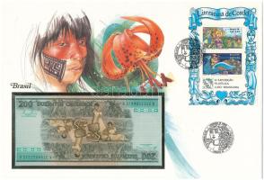 Brazília DN (1984) 200C felbélyegzett borítékban, bélyegzéssel T:UNC
Brasil ND (1984) 200 Cruzeiros...