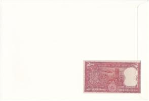 India DN 2R felbélyegzett borítékban, bélyegzéssel, német nyelvű leírással T:UNC
India ND 2 Rupees ...