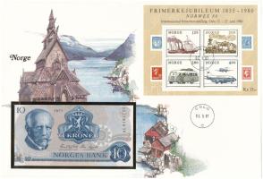 Norvégia 1977. 10K felbélyegzett borítékban, bélyegzéssel T:UNC
Norway 1977. 10 Kroner in envelope ...