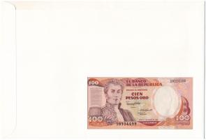 Kolumbia 1989. 100P felbélyegzett borítékban, bélyegzéssel T:UNC
Kolumbia 1989. 100 Pesos in envelo...