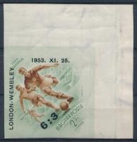 1953 Labdarúgó 6:3 vágott ívsarki bélyeg (60.000)