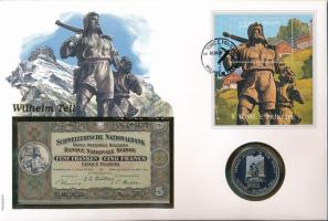 Svájc 1952. 5Fr "53D 019625" bankjegy + Uganda 1996. 1000Sh Cu-Ni "Altdorf - Tell Vil...