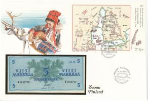 Finnország 1963. 5M felbélyegzett borítékban, bélyegzéssel, német nyelvű leírással T:UNC
Finland 19...