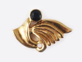 Arany (Au) ékszer szett, gyűrű m:54, fülbevaló pár, bross, 14K, részben utófémjelzett 1998-2006 közö...