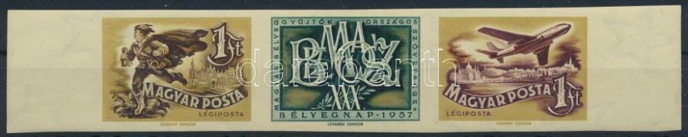 1957 Bélyegnap vágott ívszéli csík (5.000)