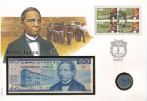 Mexikó 1990. 50P acél + 1981. 50P "Benito Juárez" felbélyegzett borítékban, bélyegzéssel, ...