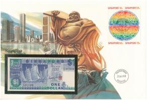 Szingapúr 1987. 1$ felbélyegzett borítékban, bélyegzéssel T:UNC
Singapore 1987. 1 Dollar in envelop...