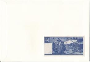 Szingapúr 1987. 1$ felbélyegzett borítékban, bélyegzéssel T:UNC
Singapore 1987. 1 Dollar in envelop...