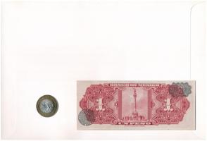 Mexikó 1967. 1P + 1994. 1P bimetál felbélyegzett borítékban, bélyegzéssel, német nyelvű leírással T:...
