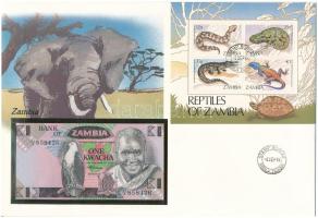 Zambia 1980-1988(DN) 1K felbélyegzett borítékban, bélyegzéssel T:UNC
Zambia 1980-1988(ND) 1 Kwacha ...