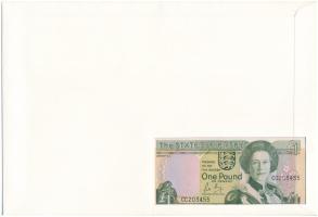 Jersey 1989. 1P felbélyegzett borítékban, bélyegzéssel T:UNC
Jersey 1989. 1 Pound in envelope with ...